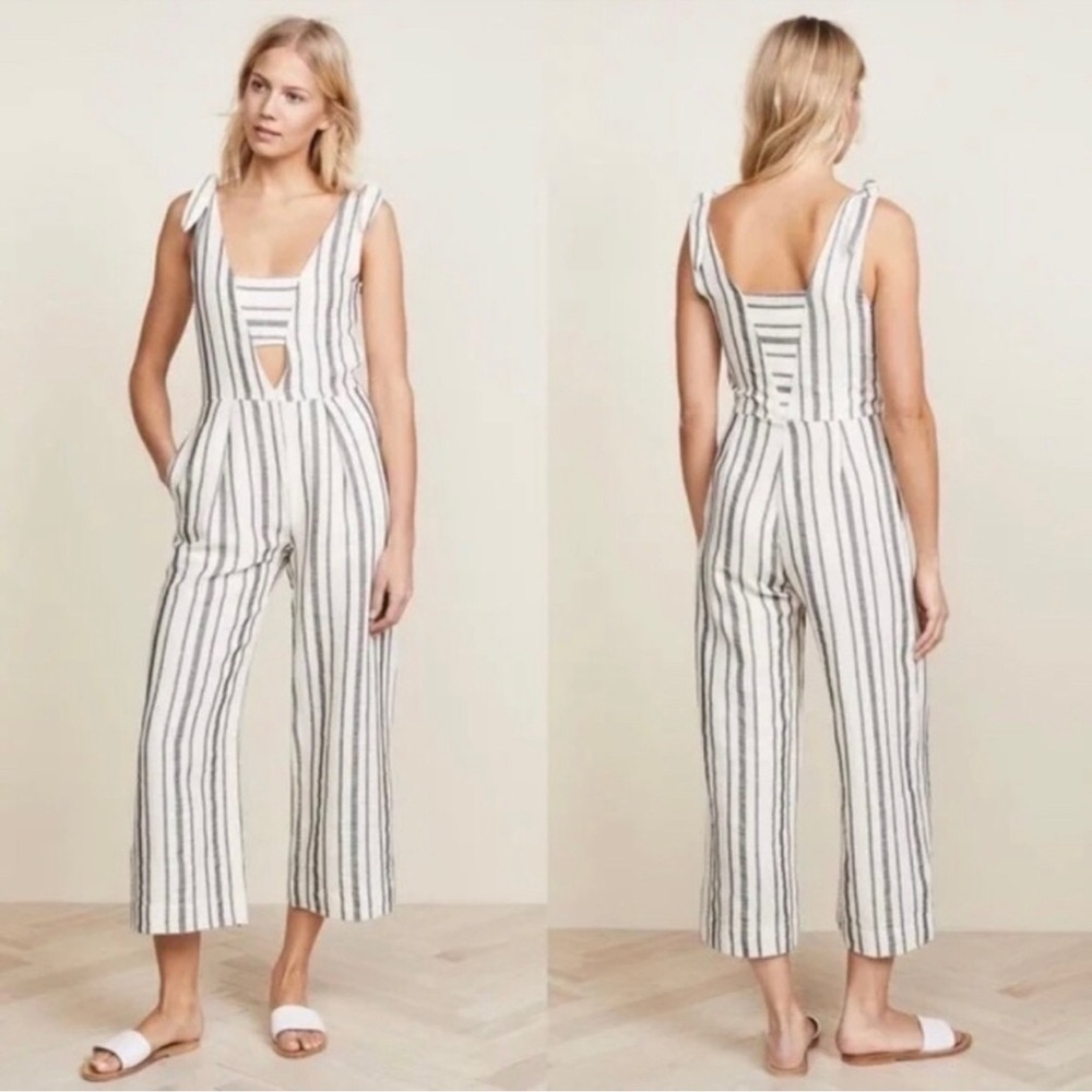 Levi's Made & Crafted Women's Beach Stripe Linen Blend Jumpsuit NWT